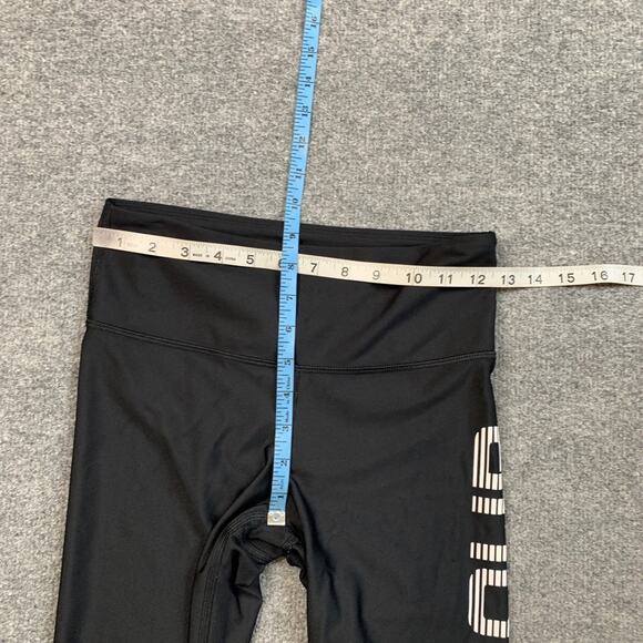 Under Armour Leggings Womens S Small Black White HeatGear Spellout Logo Sides - Picture 3 of 10